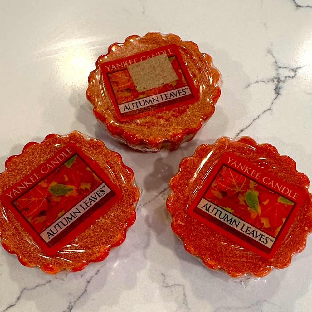 NWT Vintage Yankee Candle Autumn Leaves Scented Wax Melts Trio